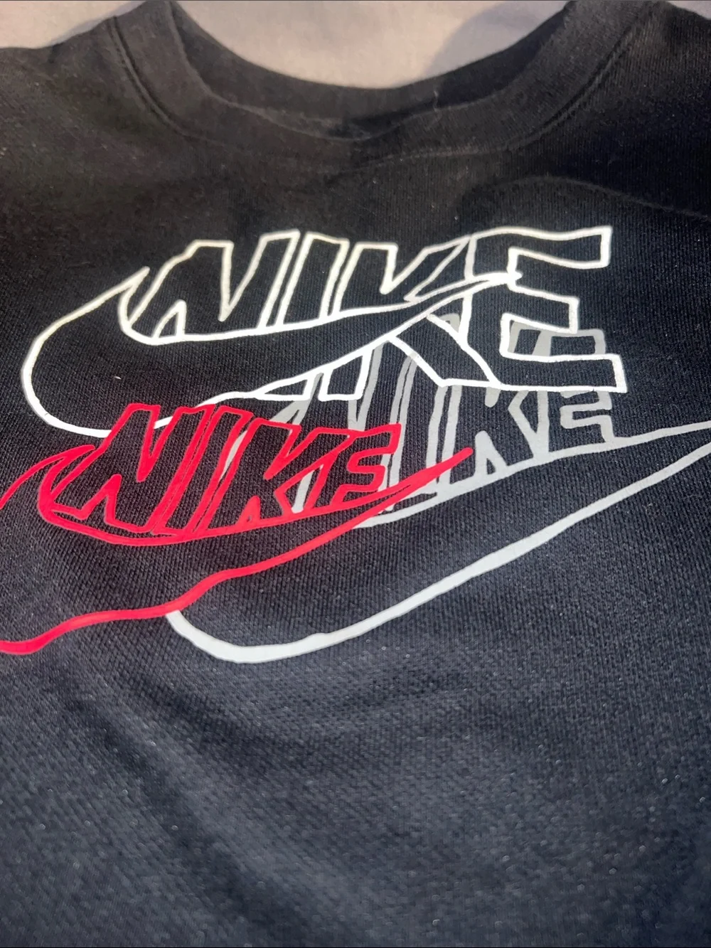 Nike Triple Swoosh Stacked Logo Crew Neck kids Sweatshirt